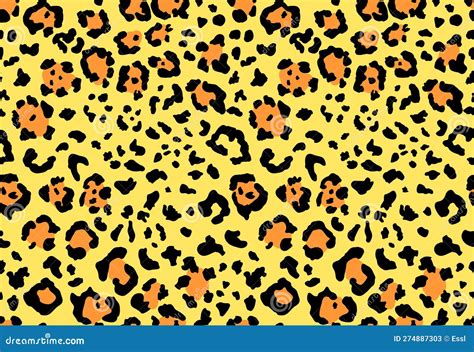 Seamless Leopard Fur Pattern Stylish Vector Illustration Stock