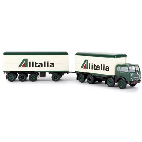 BREKINA 58432 FIAT 690 Millepiedi Camion Fourgon Remorque Alitalia Ho 1