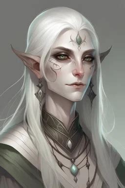 Male Dark Elf Druid With White Hair Digi Gallery Stablecog