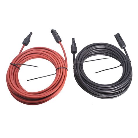 1 Pair Black Red Solar Panel Extension Cable Wire Connector 1210 Awg Us Ebay