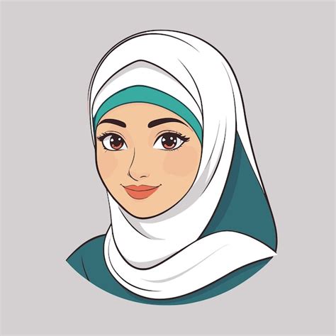 Diseño vectorial de ilustraciones de dibujos animados de chicas hijab