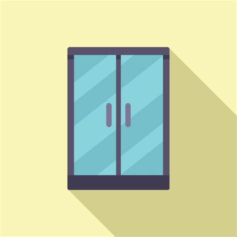 Wash Door Cabin Icon Flat Vector Stall Glass Vector Art At