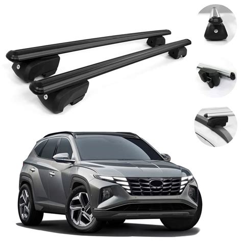 Black Roof Rail Rack Cross Bars Alu Luggage Carrier For Hyundai Tucson