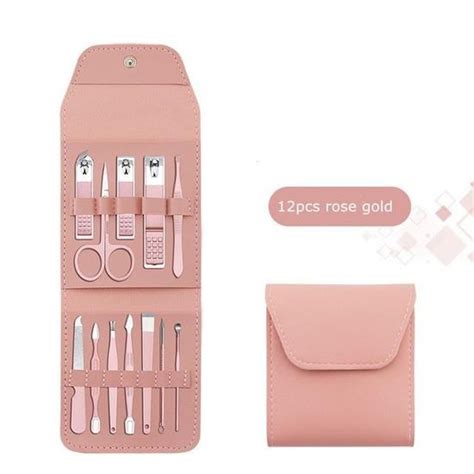 Coupe ongles 12Pcs rose gold Manucure 4 7 12 16 Pièces Coupe ongles