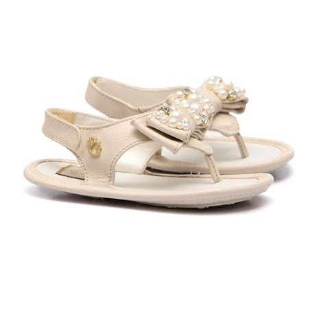 Sandália de Laço Nude Bordado Bebê Gats GATS