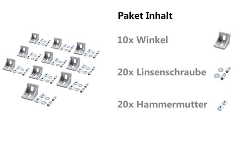 Eckwinkel ESynic 40x40 40x80 Befestigungsmaterial Winkel Befestigung