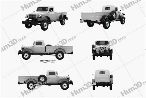 Dodge Power Wagon 1946 Blueprint Template