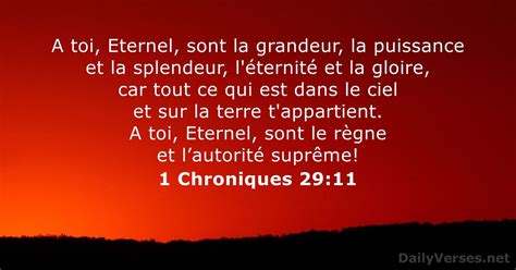 1 Chroniques 29 11 Verset De La Bible DailyVerses Net