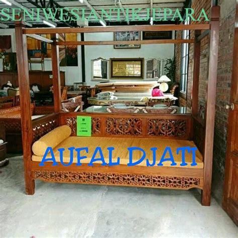 Jual Kursi Teras Bangku Risban Canopy Bale Bale Daybed Ukir Ukiran Kayu