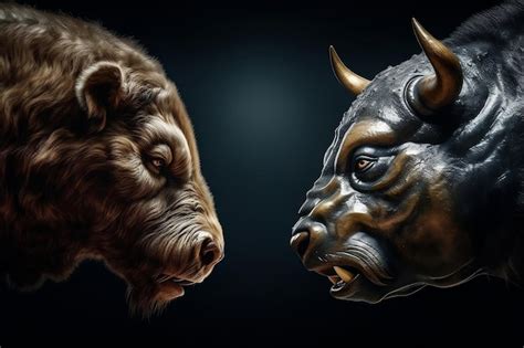 Premium AI Image | Market Battle Bull vs Bear Financial Competition and Investor Strategy ...