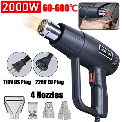 2000W Industrial Heat Gun Temperature Advanced Hot Air Gun Hair Dryer Power Tool For Heating