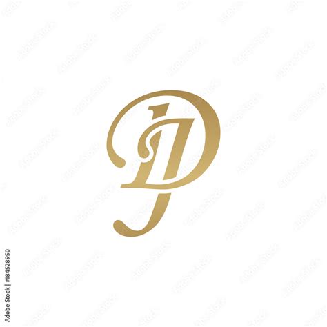 Initial Letter Dj Overlapping Elegant Monogram Logo Luxury Golden