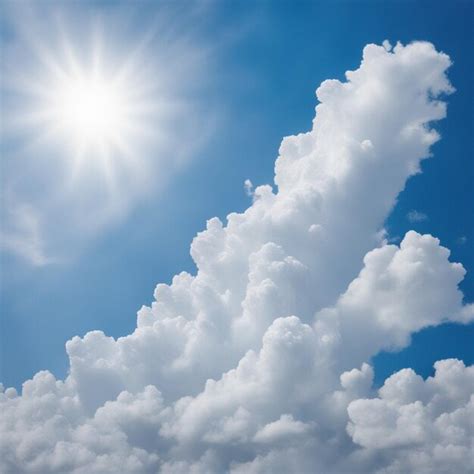 Una Hermosa Nube Blanca En El Cielo Azul Foto Premium