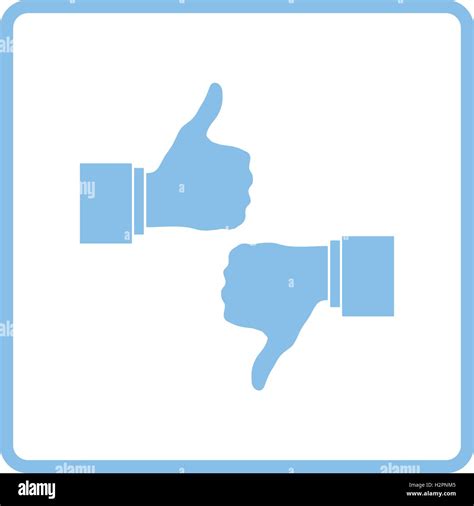 Like And Dislike Icon Blue Frame Design Vector Illustration Stock