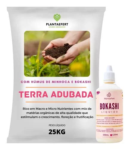 Terra Vegetal Adubada C Humus De Minhoca E Esterco 25kg Parcelamento