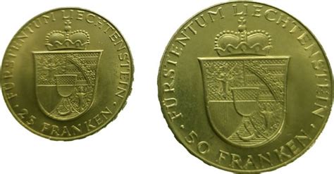 Liechtenstein Franken Franz Josef Ii Gold Coinset Unc