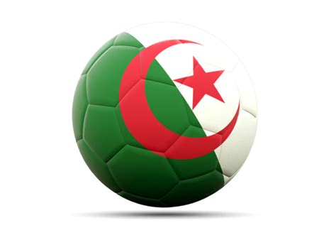 Football icon. Illustration of flag of Algeria