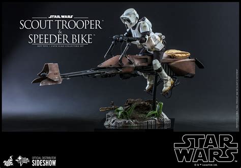 Star Wars Rotj Scout Trooper And Speeder Bike Scale Figure Set Hot Toys Mms