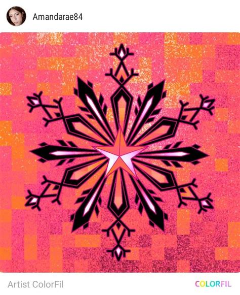 An Orange And Pink Snowflake With The Words Artis Colorif On It