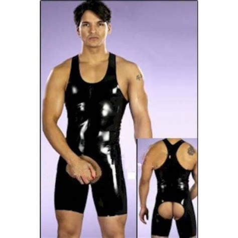 Combinaison Catsuit Homme Ouverte Vinyl Pvc