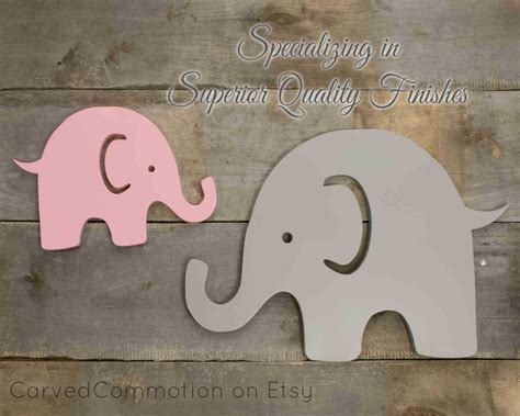 Wooden Elephant Cut Out Nursery Wall Decor by CarvedCommotion