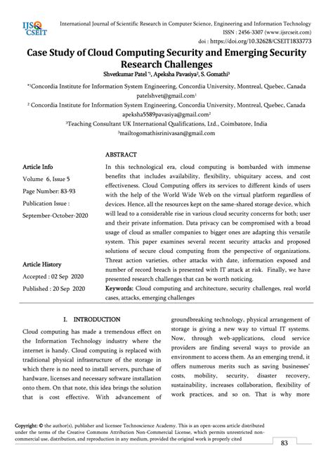 Pdf Case Study Of Cloud Computing Security And Emerging Security