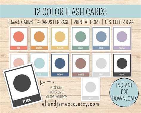 Colors Flash Cards Printable Flash Cards Colors Homeschool Activity ...