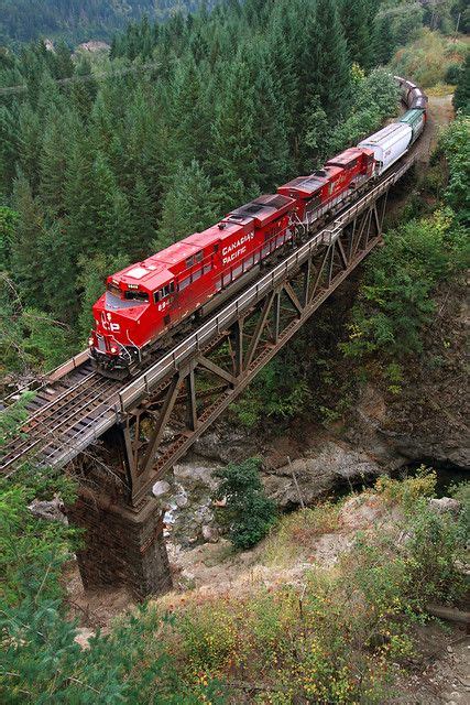 Crossing Spuzzum Creek Canadian Pacific Railway Train Train Photography