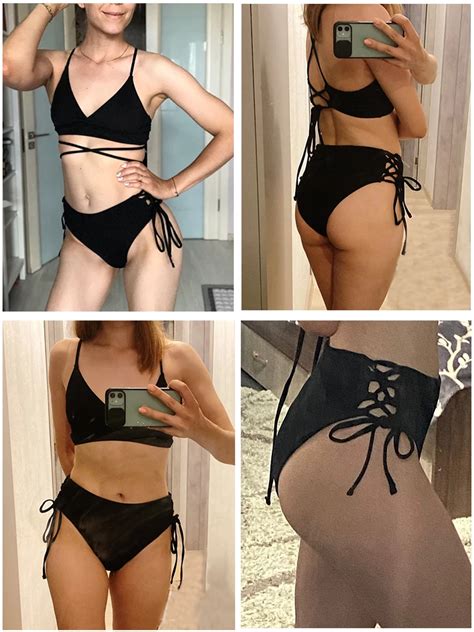 Seksowne Bikini Kobiety Str J K Pielowy Nowe Czarne Zasznurowa