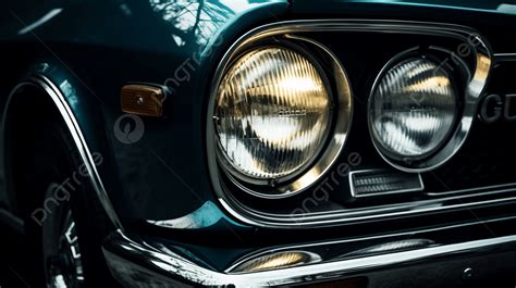 Background Gambar Closeup Mobil Klasik Dengan Lampu Depan Bagian Lampu