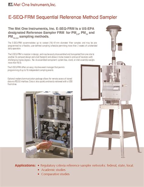 E Seq Frm Sequential Reference Particulate Sampler Met One Met One Instruments Products