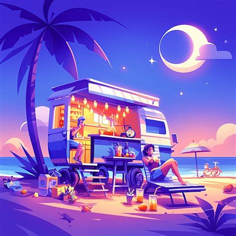 Premium Vector Summer Night Market Poster