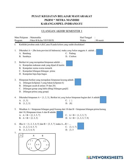 Pas Ganjil Matematika Worksheet Live Worksheets