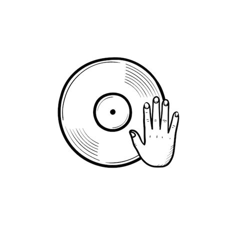 Dj Y Remezcla Icono De Doodle De Contorno Dibujado A Mano Vector Premium