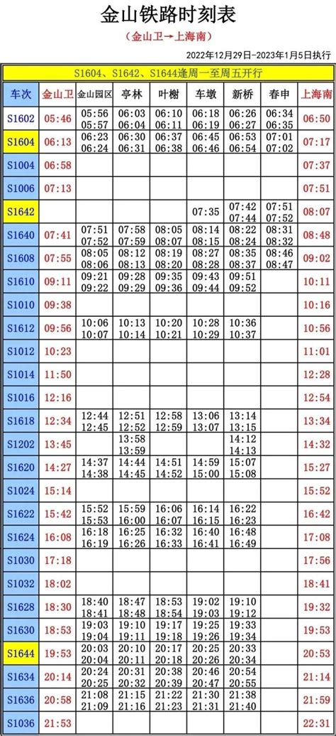 金山铁路临时调整运行计划及“元旦”期间开行方案澎湃号·政务澎湃新闻 The Paper