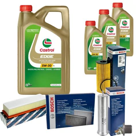 BOSCH INSPECTION SET 8 L Authentique Castrol EDGE FST 5W 30 LL Pour BMW