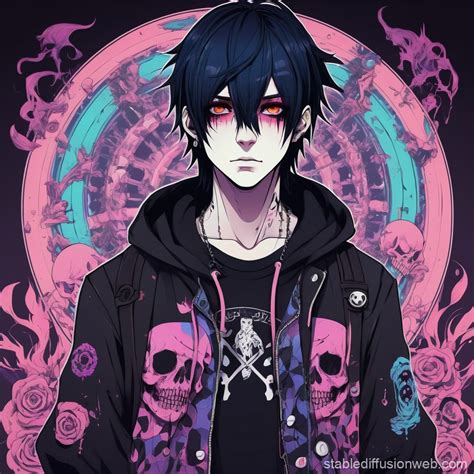 Gothic Horror Game Characters in Psychedelic Anime Style | Stable ...