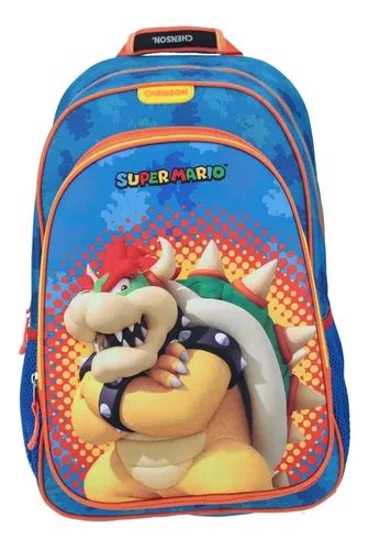 Mochila Grande Azul Chenson Mario Bros Karte MercadoLibre