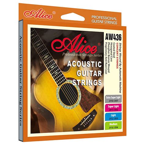 Acoustic Guitar Strings 10 47 Alice AW436 XL Reverb