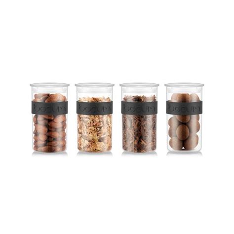 Bodum 025l Black Presso Storage Jars 4pce Bunnings Australia