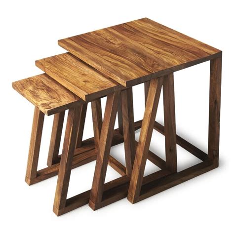 Birch Lane Berneau Solid Wood Sled Nesting Tables Reviews Wayfair