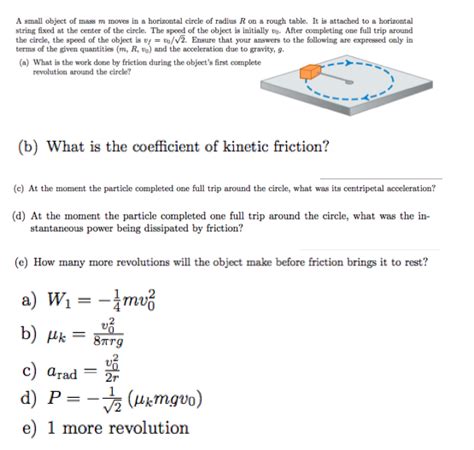 Solved A Small Object Of Mass M Moves In A Horizontal Circle Chegg