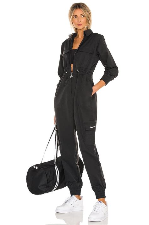 Nike Nsw Swoosh Utility Jumpsuit In Black Lyst