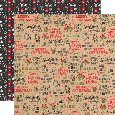 My Favorite Christmas Seasons Greetings 12x12 Patterned Paper Echo