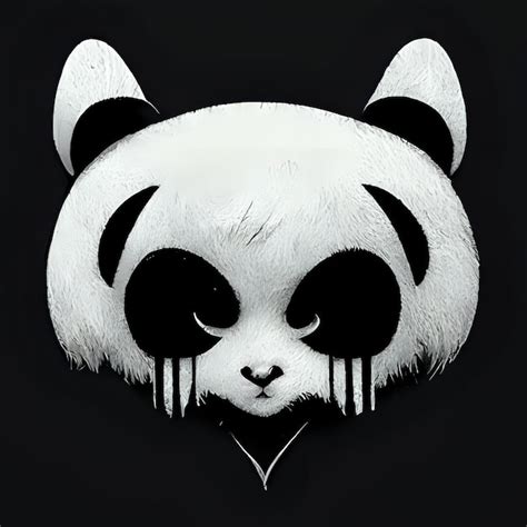 Premium Photo | Panda head illustration on black background.