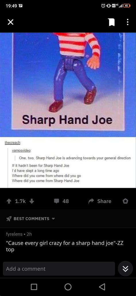 Sharp Hand Joe : r/TheRealJoke