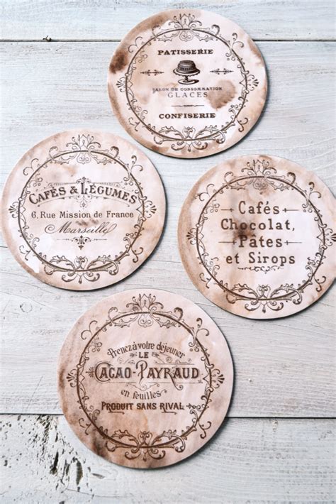 DIY Vintage French CD Coasters Project & Free Printable!