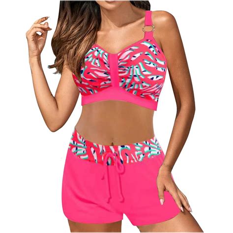 Leesechin Womens Bikinis Clearance Juniors Bikini Print Strappy