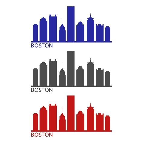 Boston Skyline Illustrated On White Background 3336959 Vector Art At