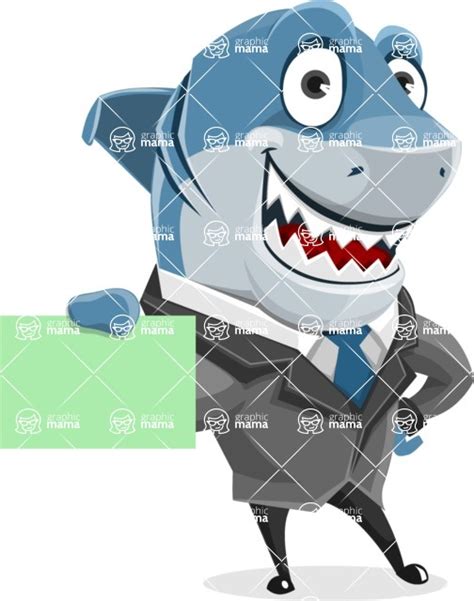 Shark Businessman Cartoon Vector Character Set Sign 1 Graphicmama